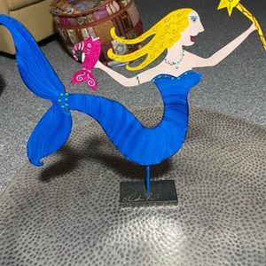 Claudine Buell art sculpture steel cut hand painted and signed